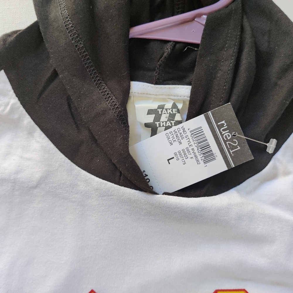 ACDC Hells Bells Ragland Shirt White with Black Sl - Picture 4 of 5